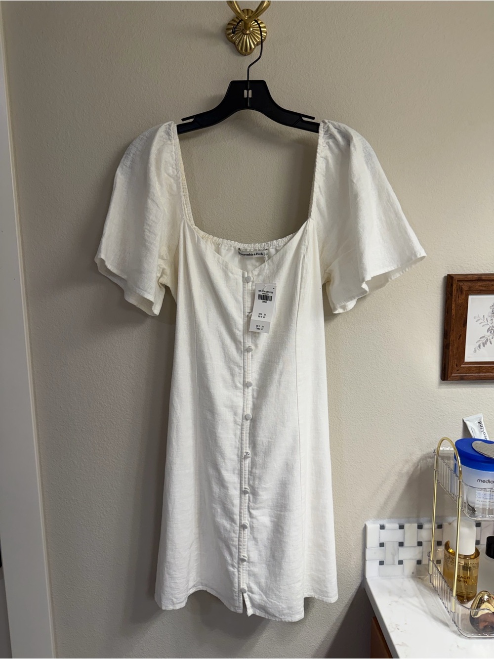 Abercrombie & Fitch White Linen Mini Dress NWT